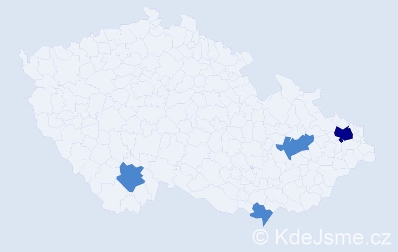 Příjmení: 'Sadiku', počet výskytů 6 v celé ČR