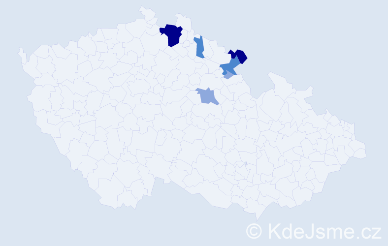 Příjmení: 'Bůnová', počet výskytů 16 v celé ČR