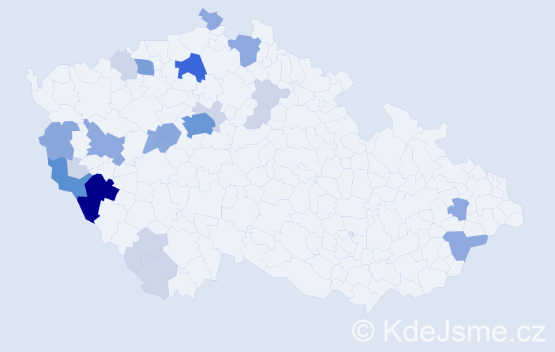 Příjmení: 'Pangerl', počet výskytů 64 v celé ČR