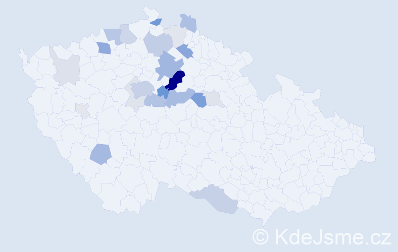 Příjmení: 'Hačecká', počet výskytů 66 v celé ČR