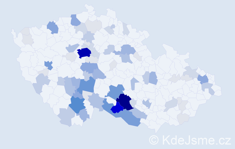 Příjmení: 'Šabatková', počet výskytů 297 v celé ČR