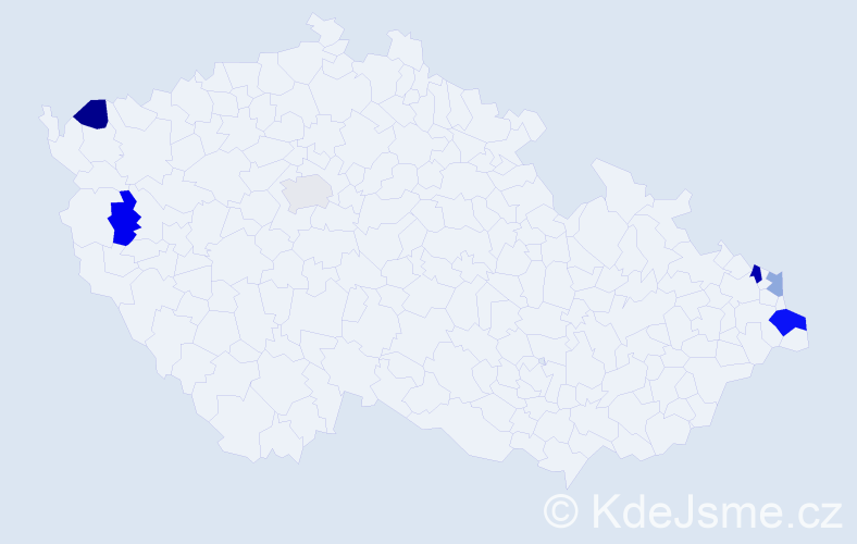 Příjmení: 'Suchy', počet výskytů 9 v celé ČR