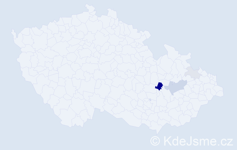 Příjmení: 'Hanos', počet výskytů 8 v celé ČR