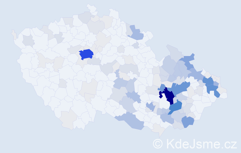 Příjmení: 'Krčová', počet výskytů 523 v celé ČR