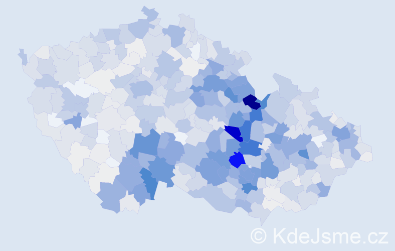 Příjmení: 'Bednář', počet výskytů 4817 v celé ČR