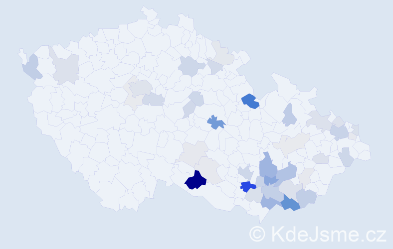 Příjmení: 'Nejedlíková', počet výskytů 137 v celé ČR
