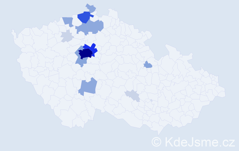 Příjmení: 'Doutnáč', počet výskytů 48 v celé ČR