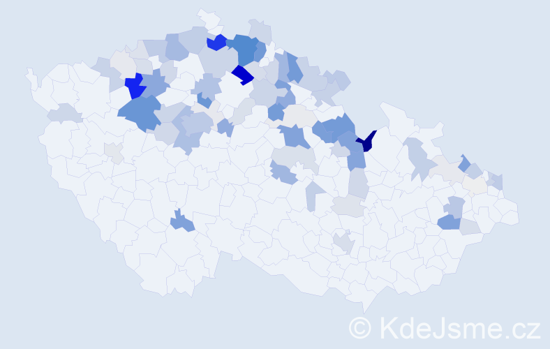 Příjmení: 'Ullrichová', počet výskytů 282 v celé ČR