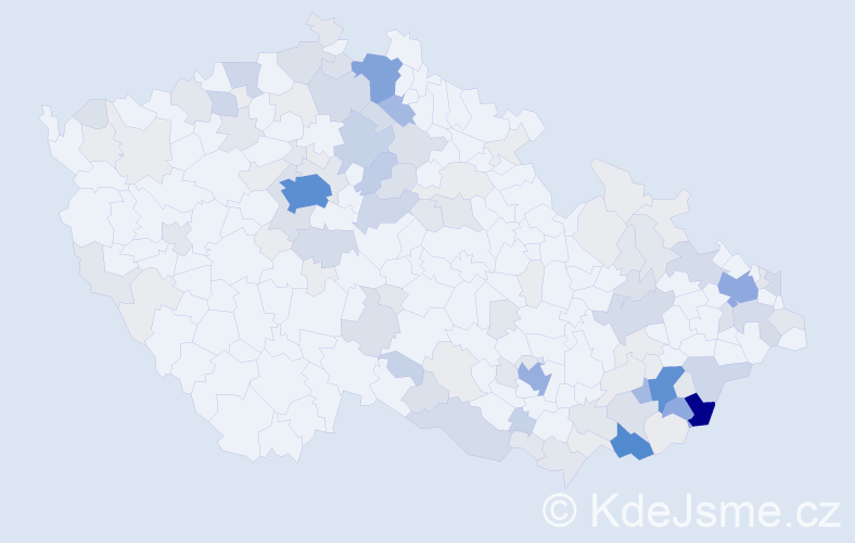 Příjmení: 'Hořák', počet výskytů 417 v celé ČR