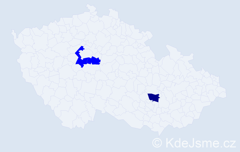 Příjmení: 'Dudin', počet výskytů 4 v celé ČR