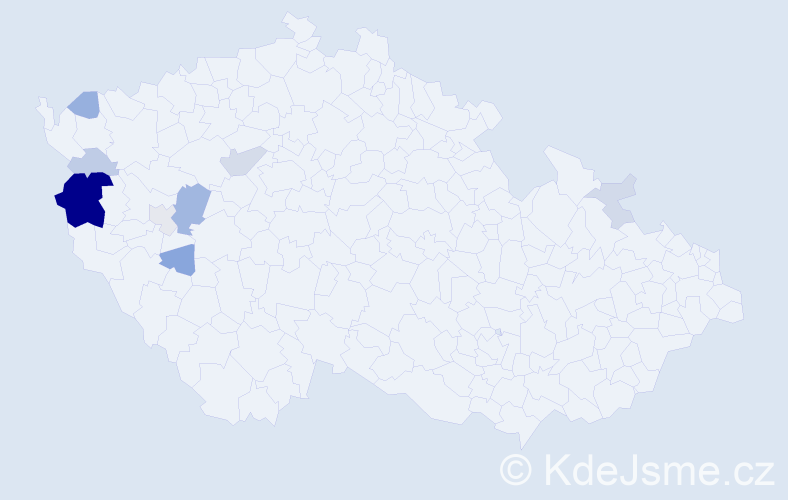 Příjmení: 'Terela', počet výskytů 24 v celé ČR