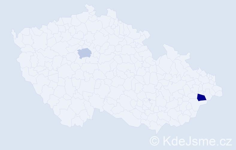 Příjmení: 'Dunderová', počet výskytů 3 v celé ČR