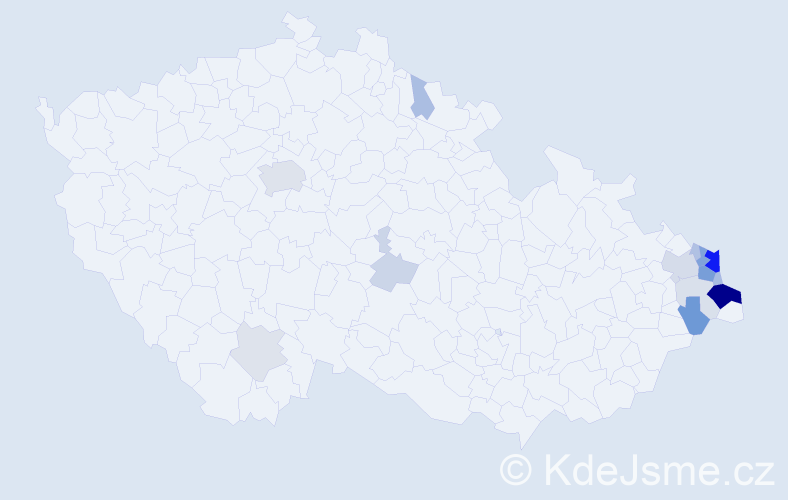 Příjmení: 'Kroczek', počet výskytů 53 v celé ČR