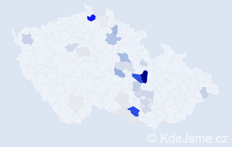 Příjmení: 'Klodnerová', počet výskytů 91 v celé ČR