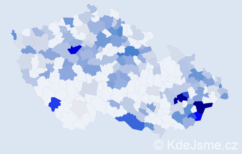 Příjmení: 'Špalek', počet výskytů 556 v celé ČR