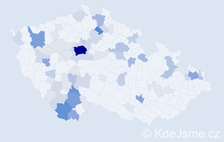Příjmení: 'Tomka', počet výskytů 214 v celé ČR