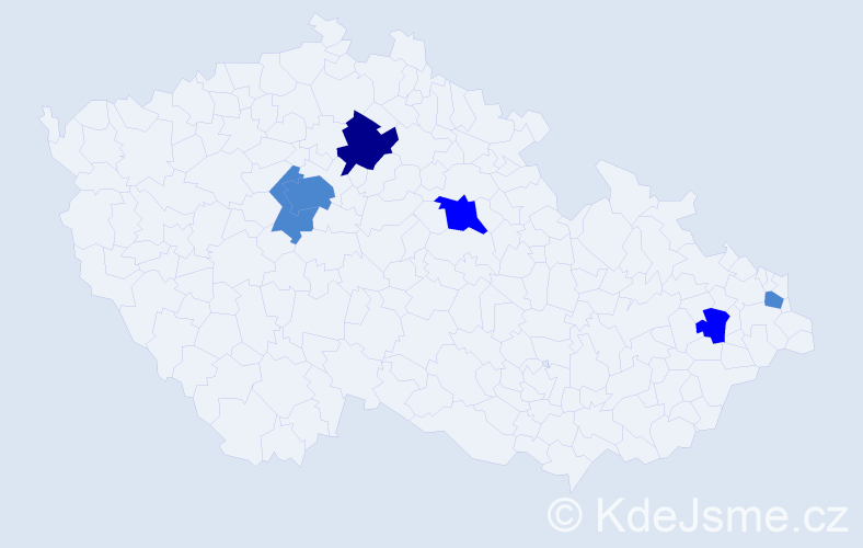 Příjmení: 'Zjanová', počet výskytů 10 v celé ČR