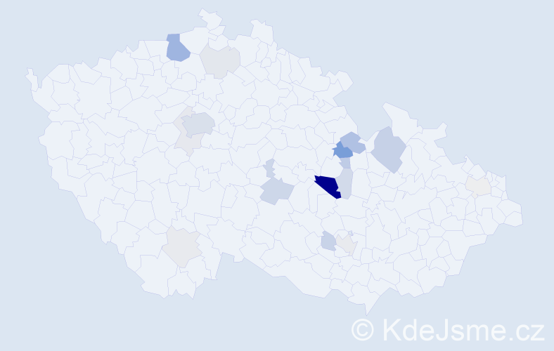 Příjmení: 'Čípa', počet výskytů 55 v celé ČR