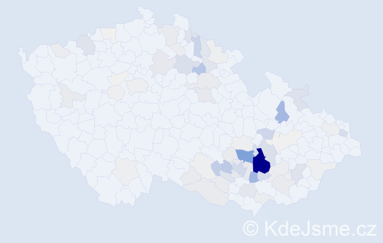 Příjmení: 'Gottvald', počet výskytů 340 v celé ČR