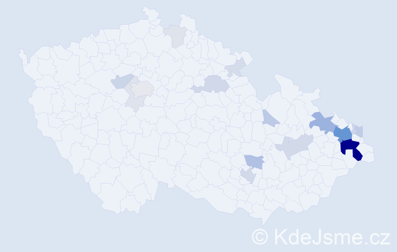 Příjmení: 'Golka', počet výskytů 72 v celé ČR