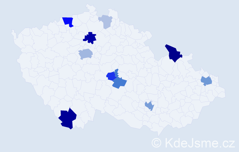 Příjmení: 'Pompe', počet výskytů 36 v celé ČR