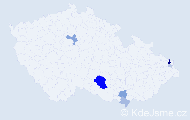 Příjmení: 'Šajbidorová', počet výskytů 16 v celé ČR