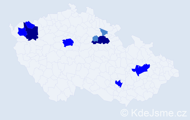 Příjmení: 'Piškaninová', počet výskytů 18 v celé ČR