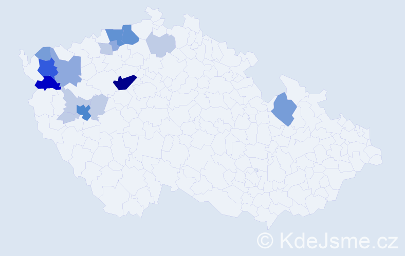 Příjmení: 'Krišta', počet výskytů 53 v celé ČR