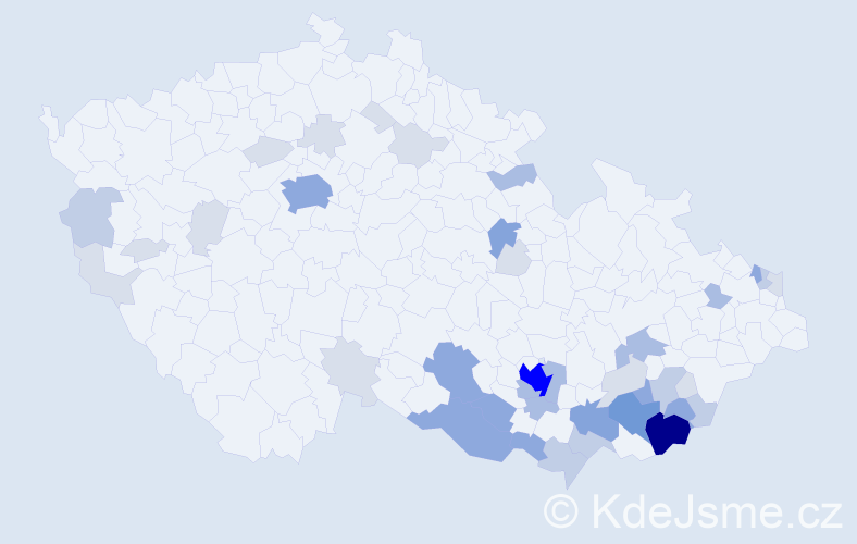Příjmení: 'Strapinová', počet výskytů 125 v celé ČR