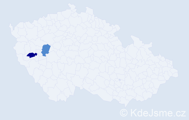 Příjmení: 'Gutičová', počet výskytů 2 v celé ČR