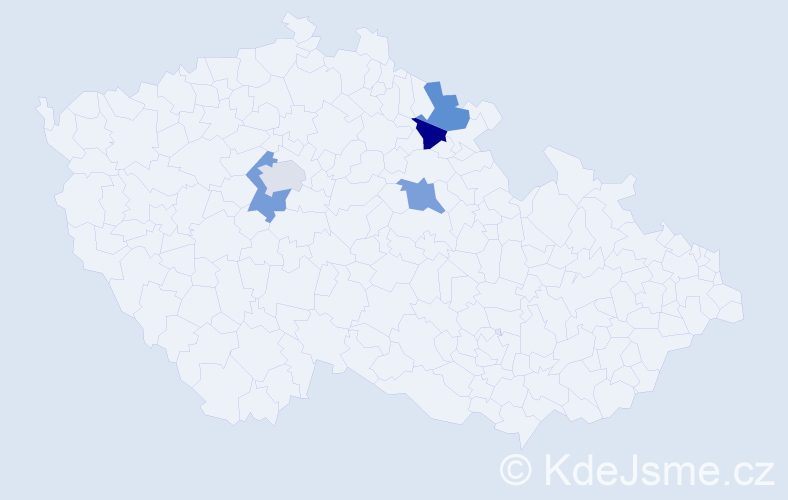 Příjmení: 'Koecherová', počet výskytů 5 v celé ČR
