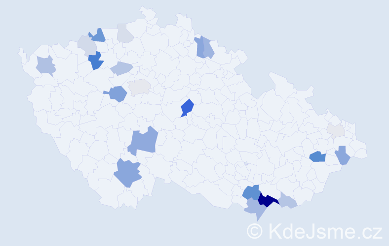 Příjmení: 'Chrenka', počet výskytů 55 v celé ČR