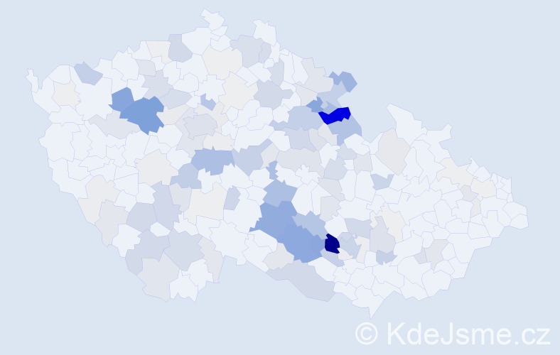 Příjmení: 'Hvězdová', počet výskytů 424 v celé ČR