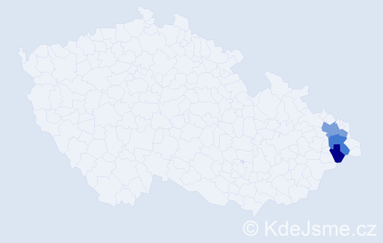 Příjmení: 'Nezgodová', počet výskytů 13 v celé ČR