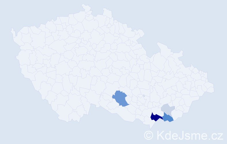Příjmení: 'Pukanec', počet výskytů 18 v celé ČR