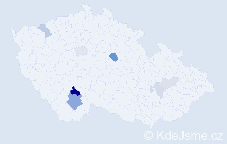 Příjmení: 'Čihovská', počet výskytů 18 v celé ČR