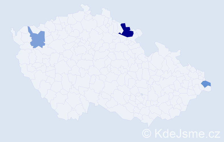Příjmení: 'Porošin', počet výskytů 5 v celé ČR