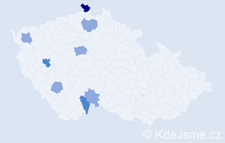 Příjmení: 'Levandovský', počet výskytů 14 v celé ČR