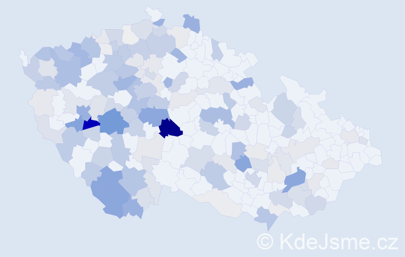 Příjmení: 'Štětina', počet výskytů 555 v celé ČR