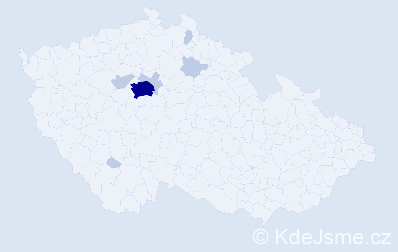 Příjmení: 'Vasylkiv', počet výskytů 15 v celé ČR