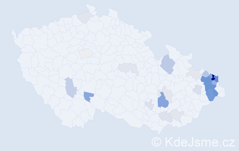 Příjmení: 'Šnapková', počet výskytů 113 v celé ČR