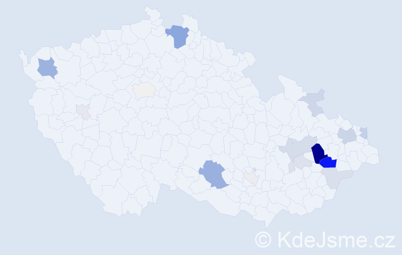 Příjmení: 'Bělocká', počet výskytů 51 v celé ČR