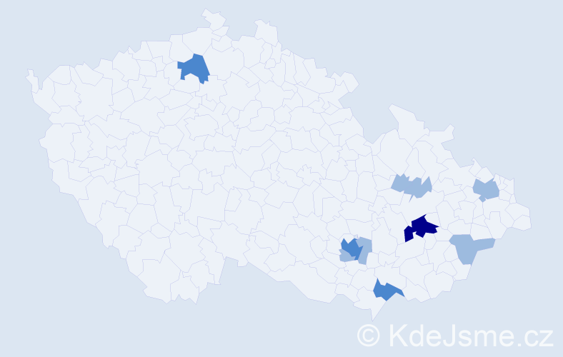 Příjmení: 'Špittová', počet výskytů 15 v celé ČR