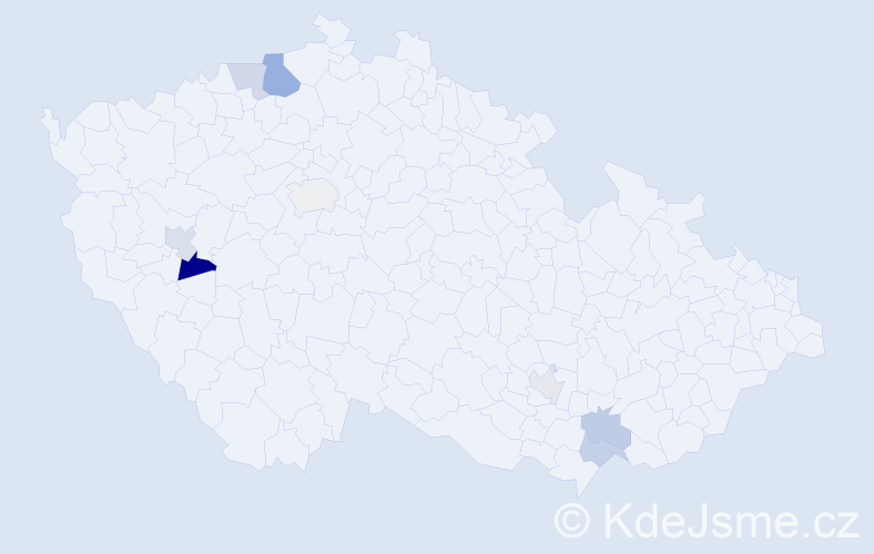 Příjmení: 'Riha', počet výskytů 11 v celé ČR