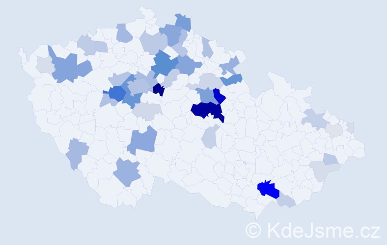 Příjmení: 'Čmelíková', počet výskytů 164 v celé ČR