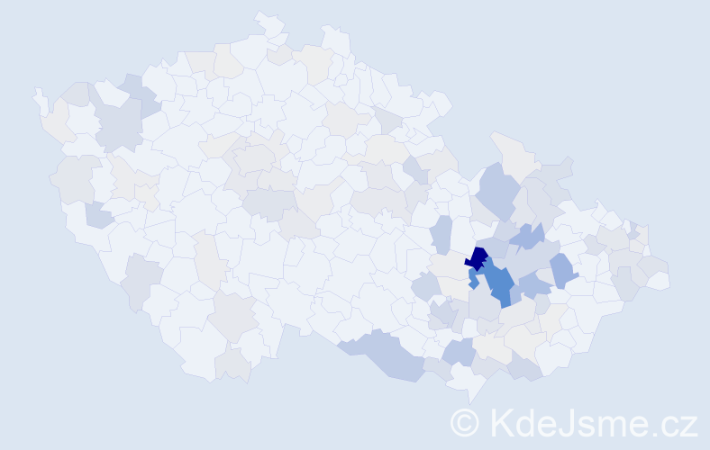 Příjmení: 'Páleník', počet výskytů 389 v celé ČR