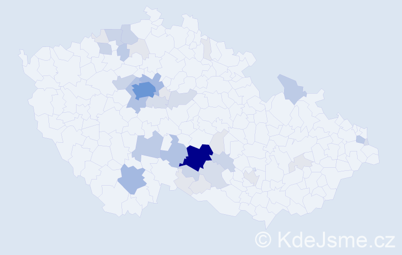 Příjmení: 'Bambula', počet výskytů 126 v celé ČR