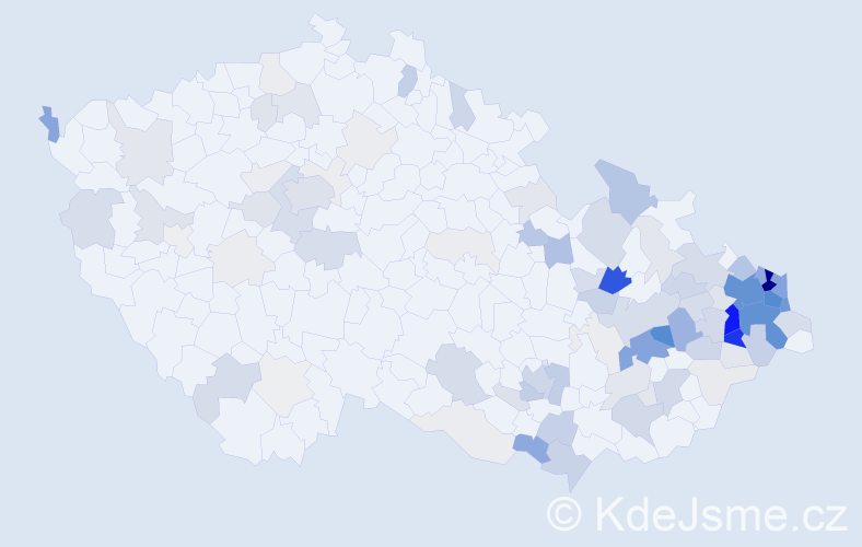 Příjmení: 'Křístková', počet výskytů 494 v celé ČR