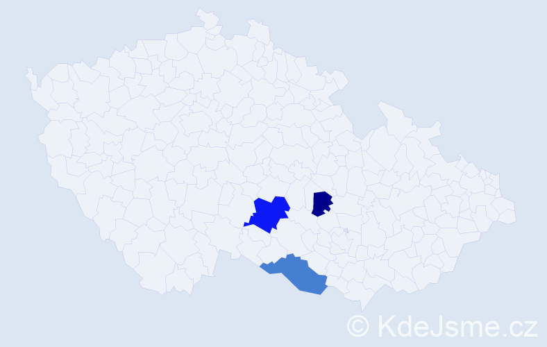 Příjmení: 'Puskeiler', počet výskytů 6 v celé ČR