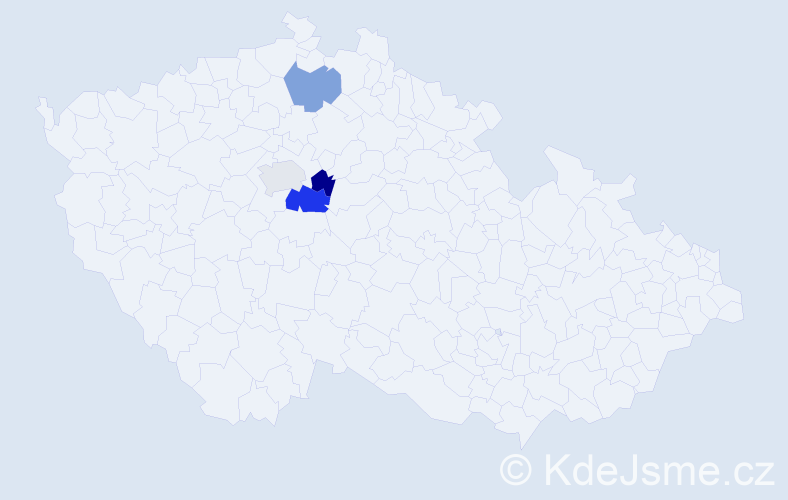 Příjmení: 'Zachárko', počet výskytů 5 v celé ČR